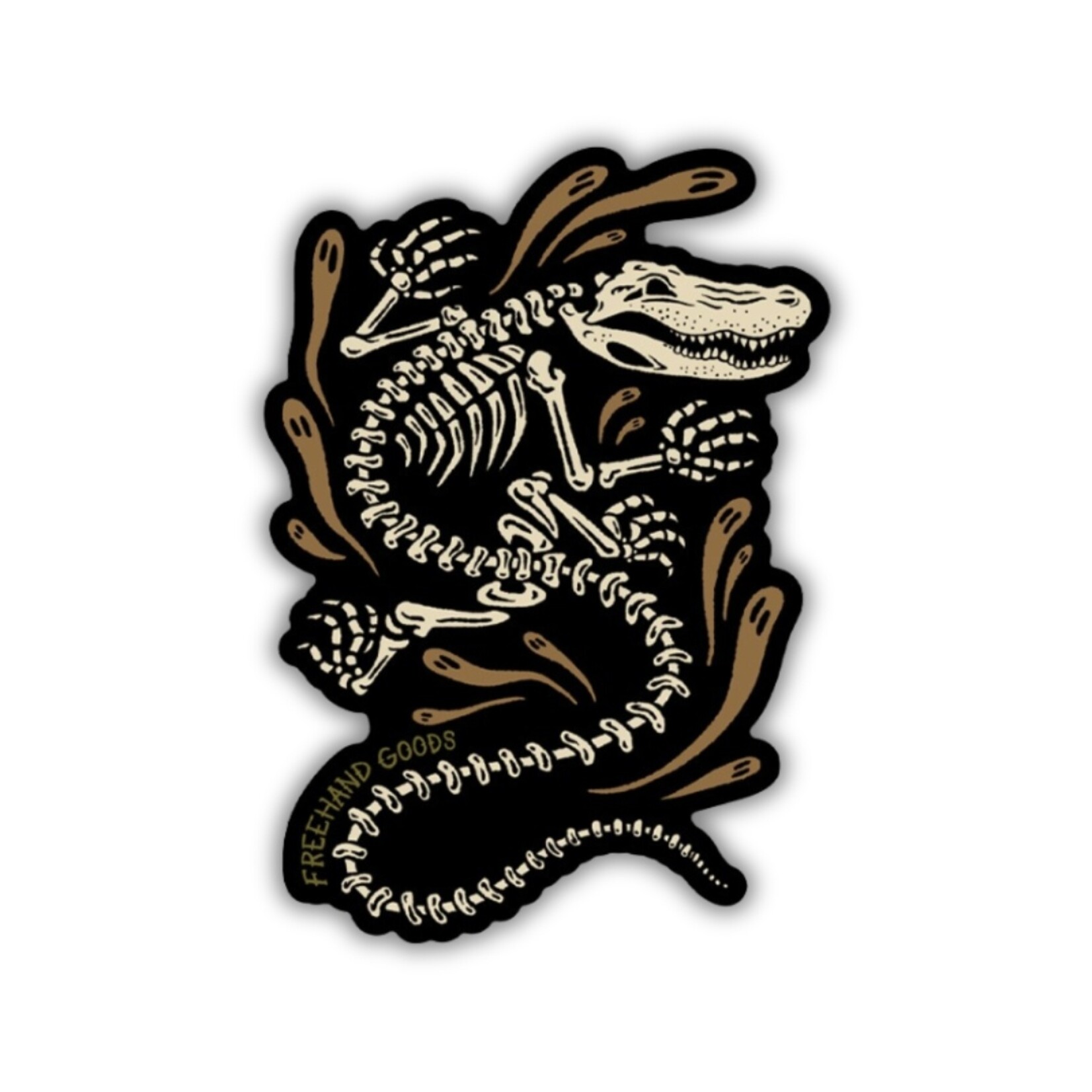 Gator Skeleton Sticker (3" x 4")