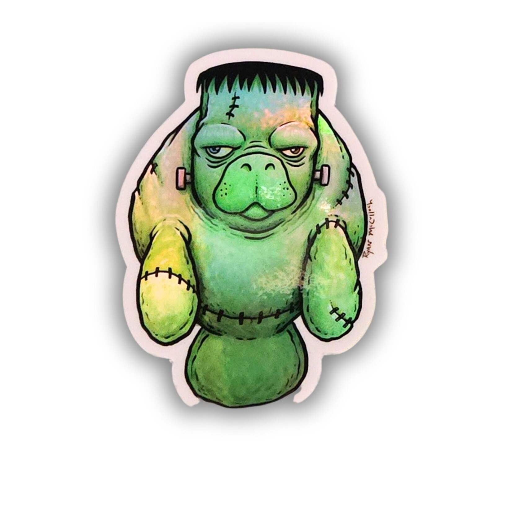Frankenstein Manatee Holographic Sticker (2" x 3")