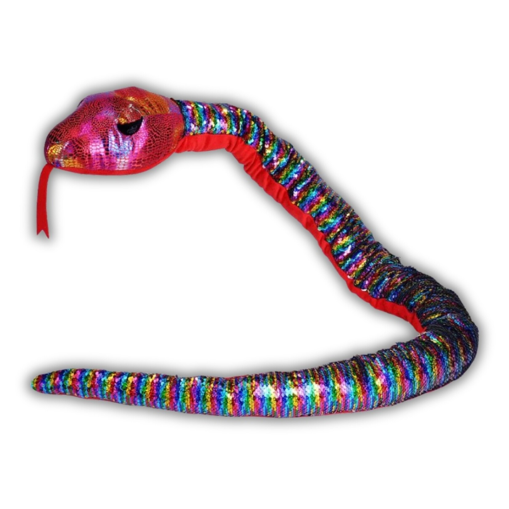 Sequin Rainbow Snake Plush (54")
