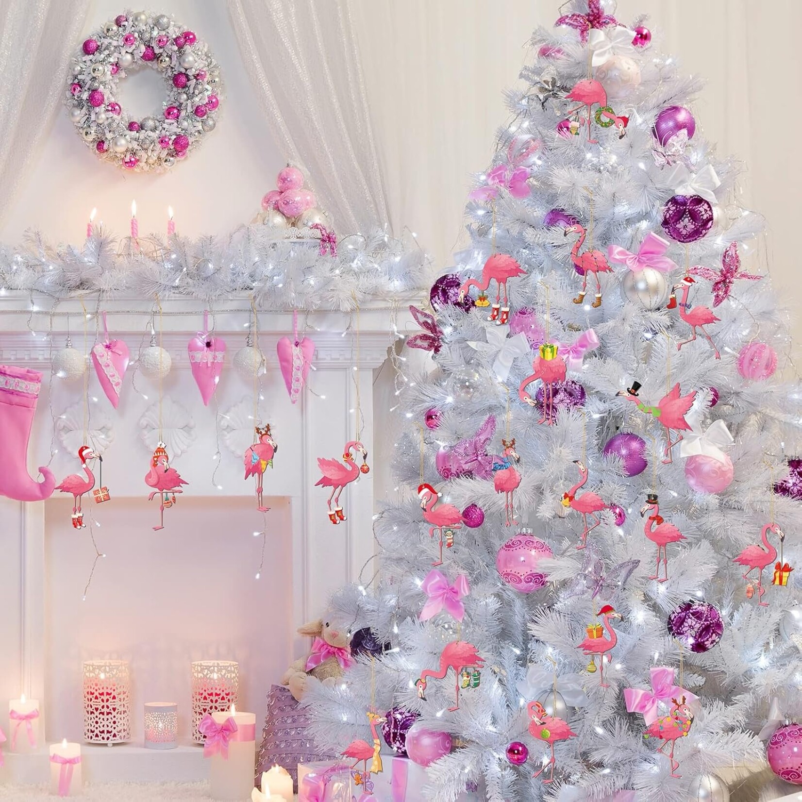 Assorted Christmas Flamingo Ornament