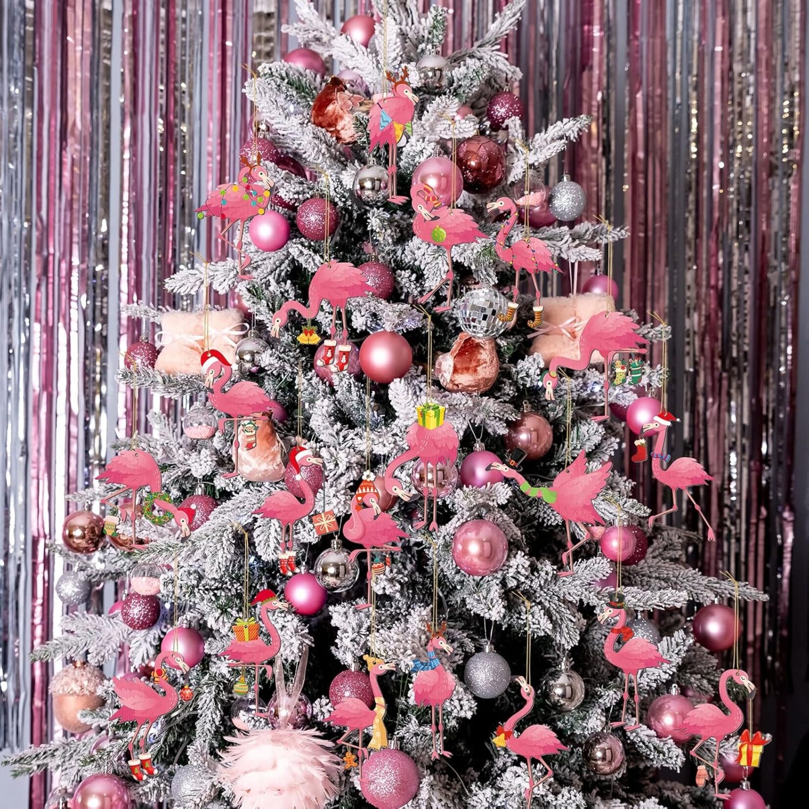 Assorted Christmas Flamingo Ornament