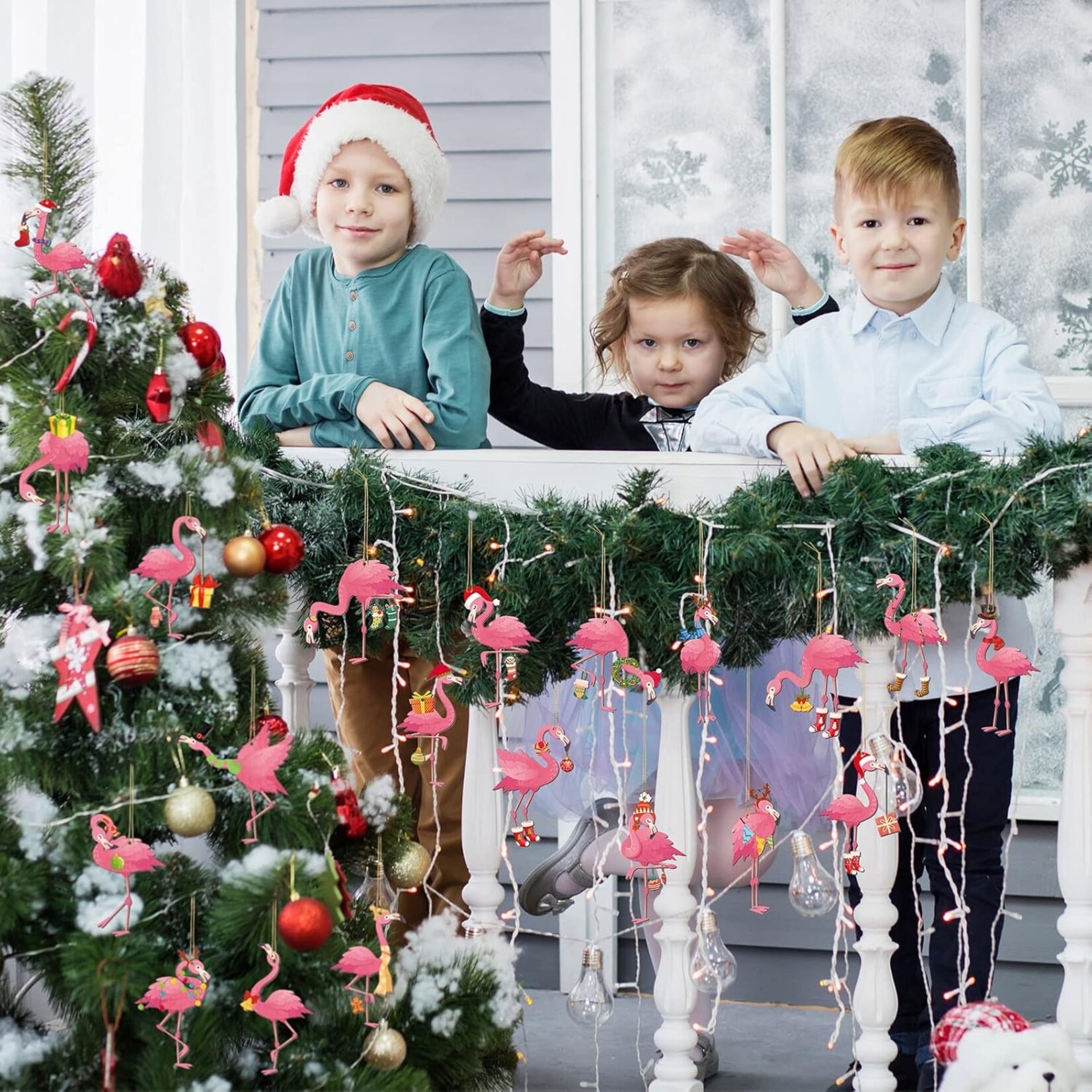 Assorted Christmas Flamingo Ornament