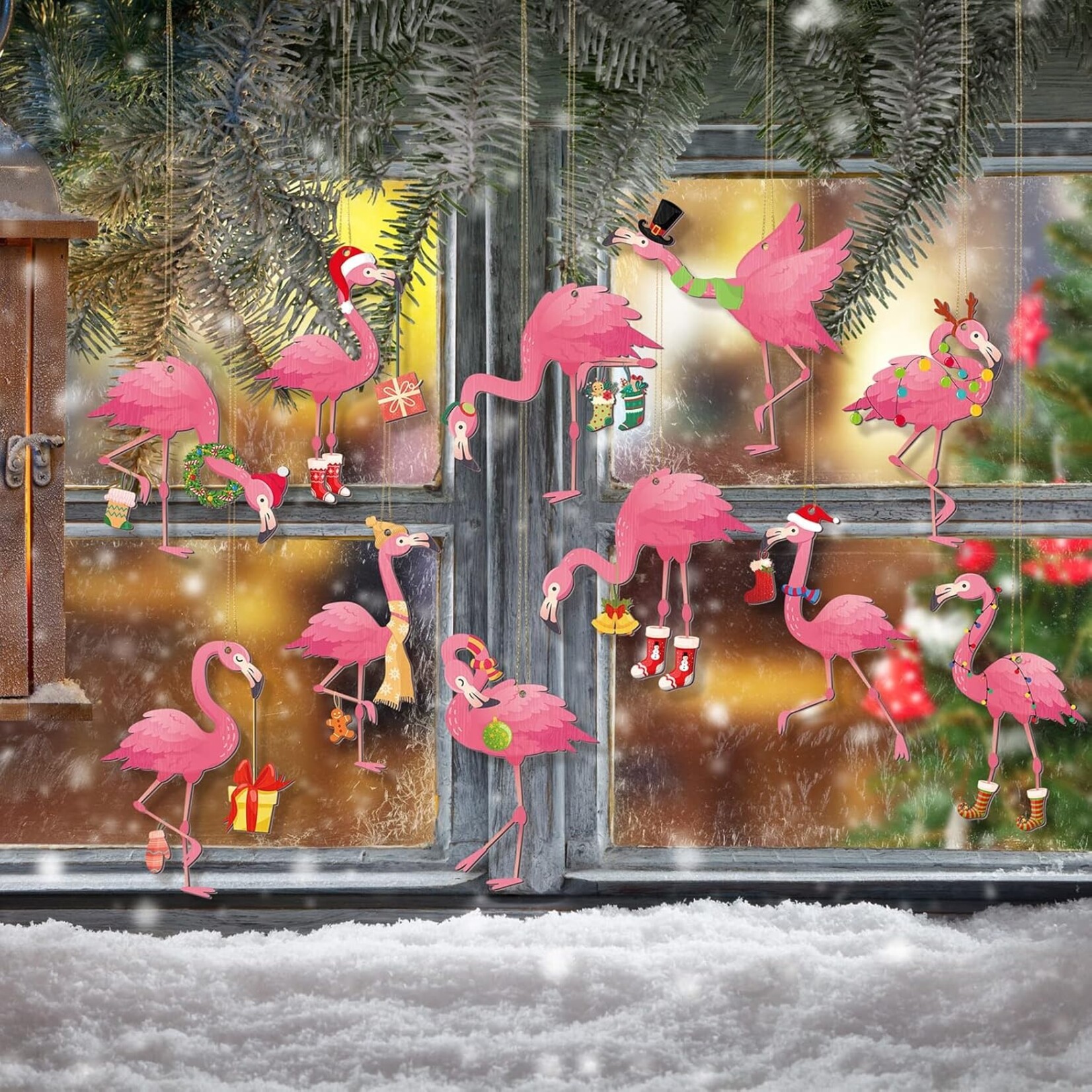 Assorted Christmas Flamingo Ornament