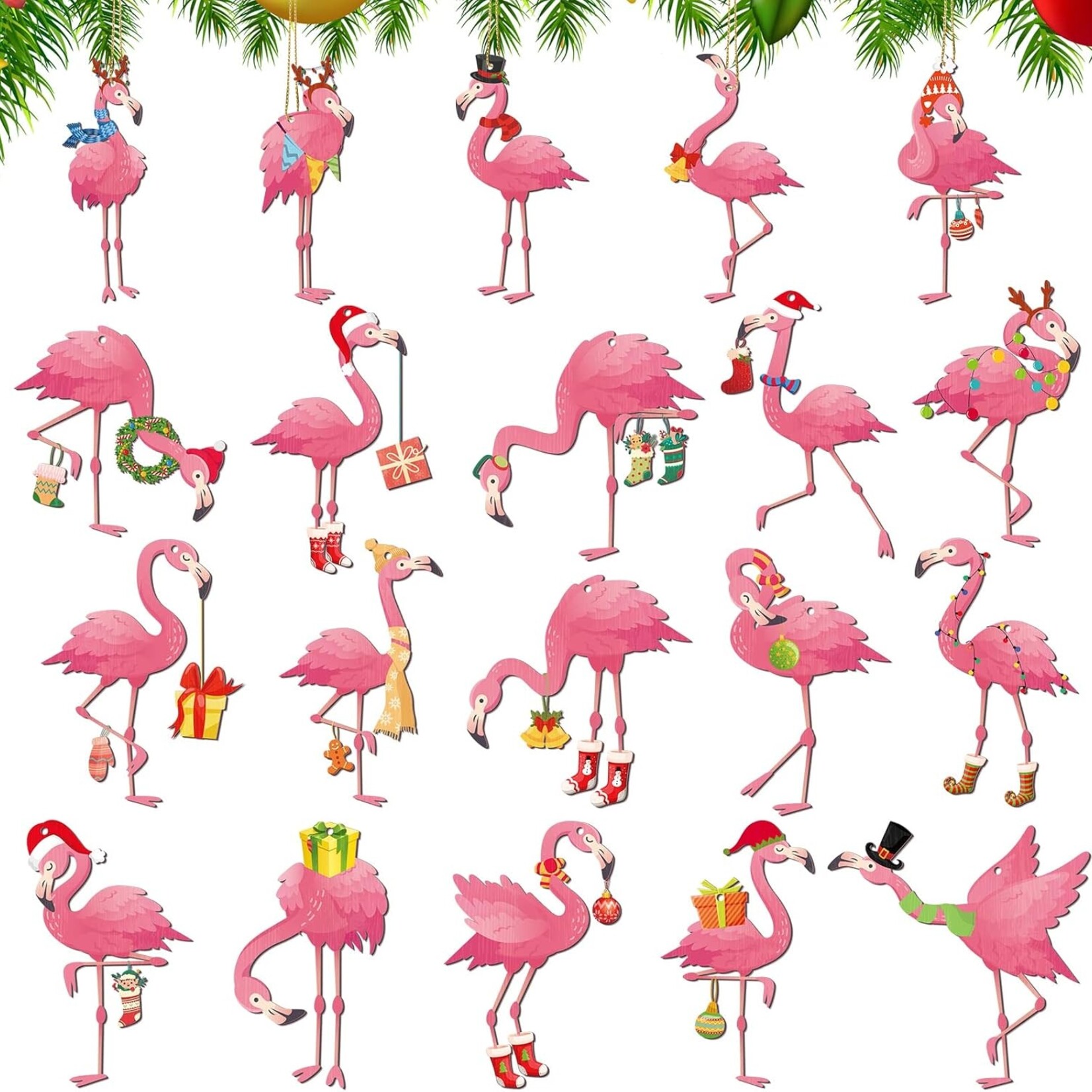 Assorted Christmas Flamingo Ornament