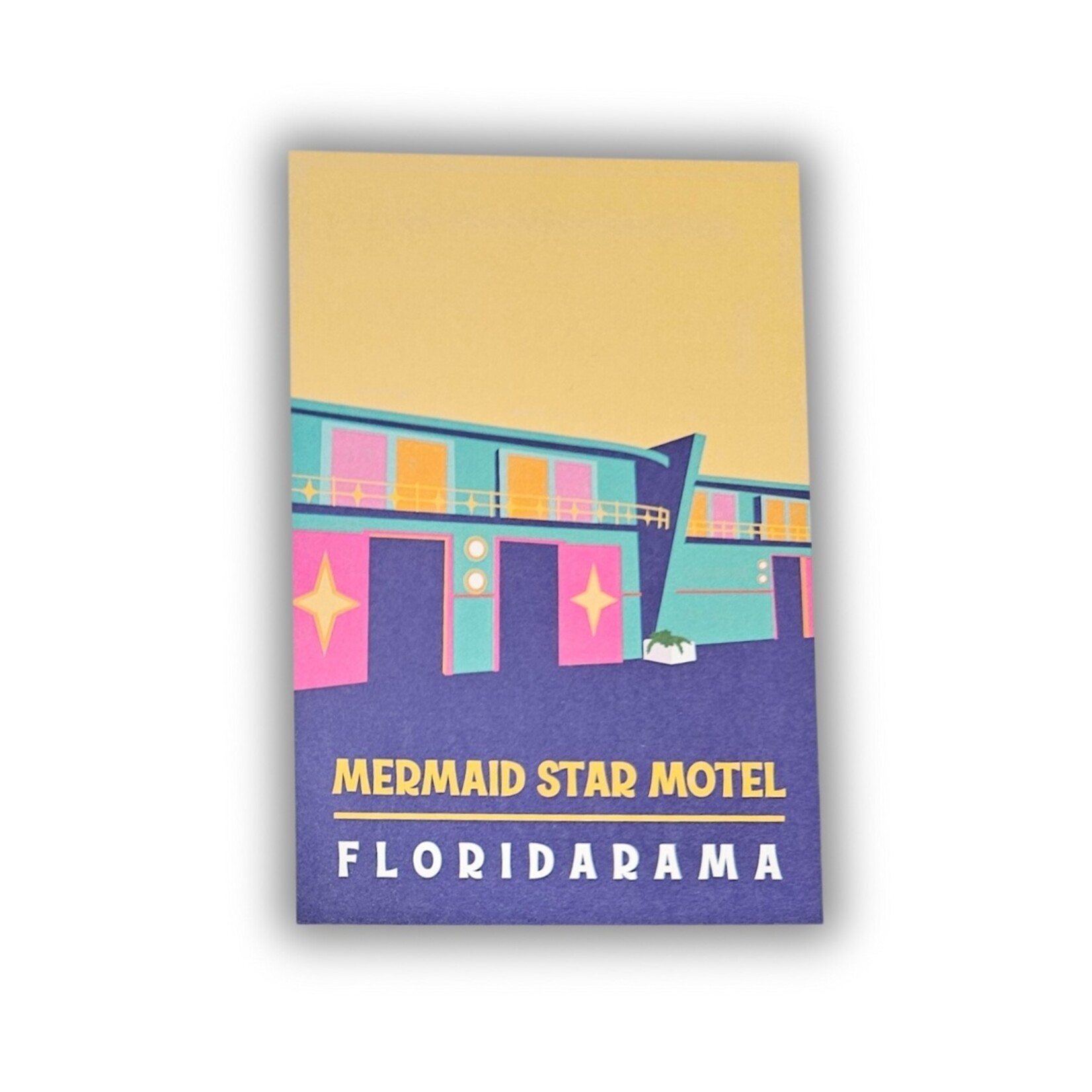 FloridaRAMA FloridaRAMA "Retro Mermaid Star Motel" Yellow Post Art