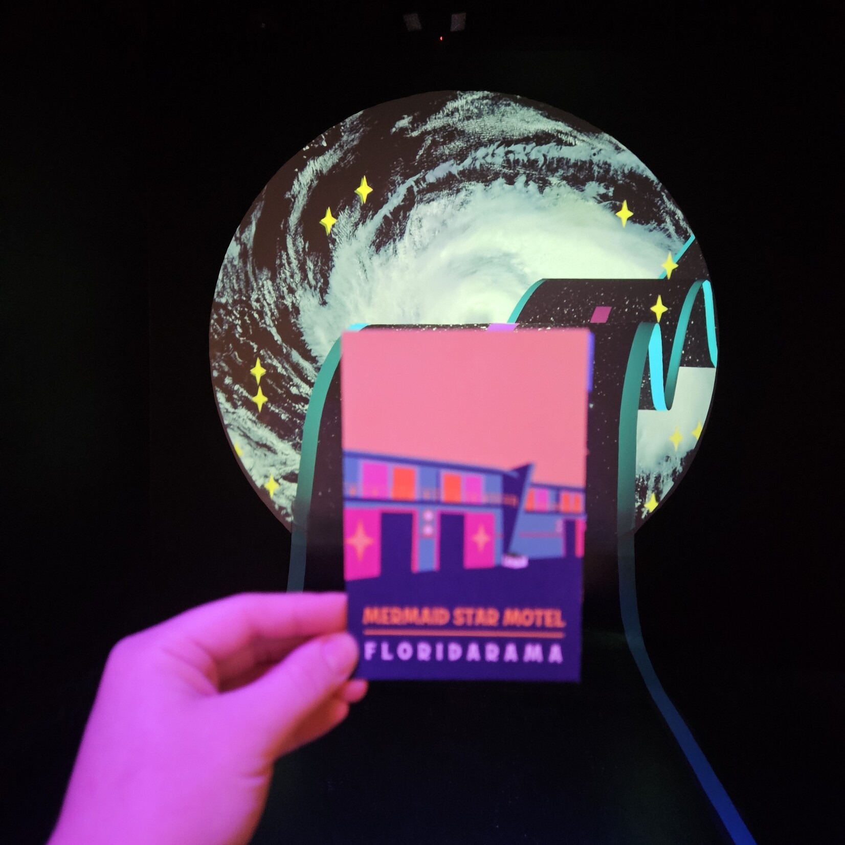 FloridaRAMA FloridaRAMA "Retro Mermaid Star Motel" Yellow Post Art