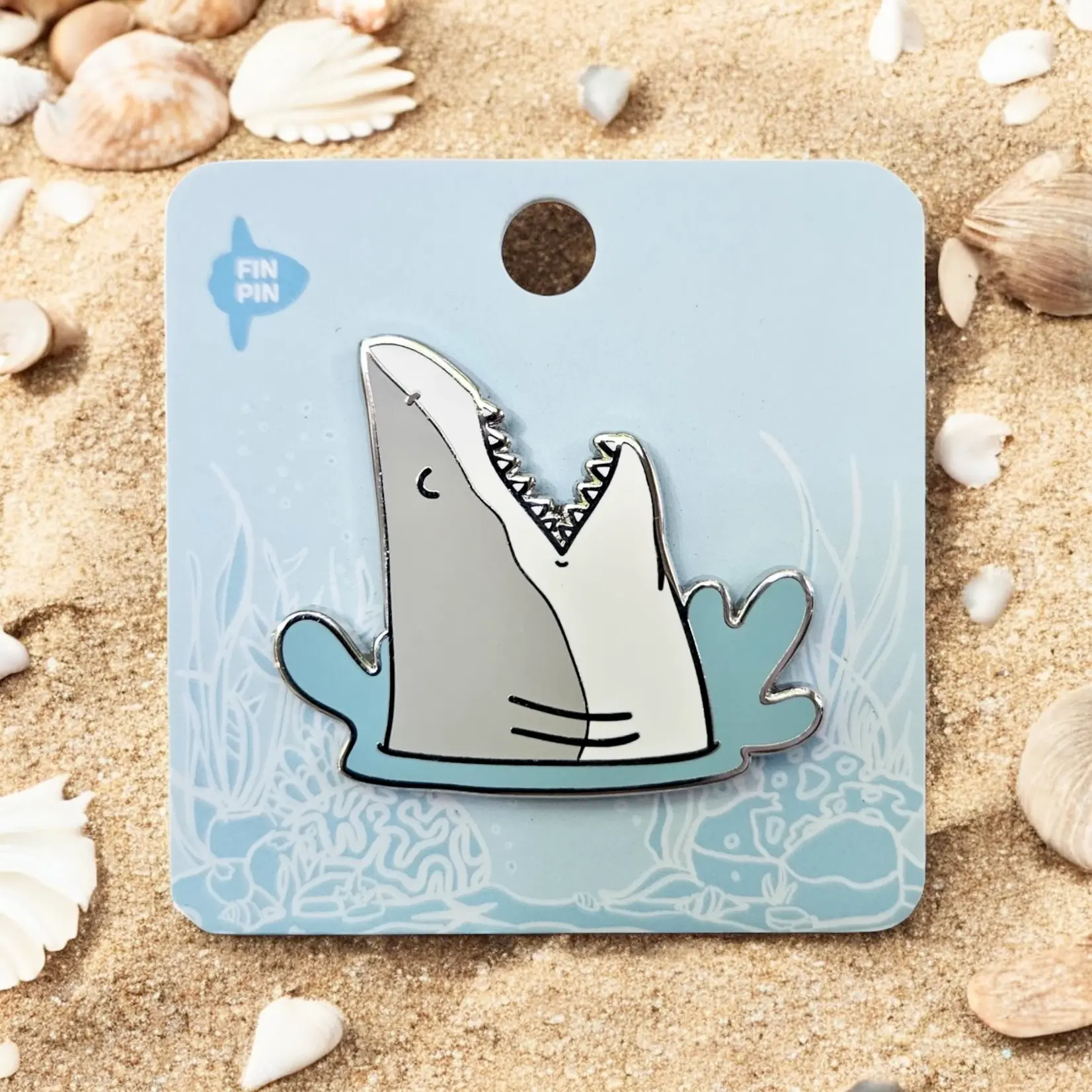 Great White Shark Breach Pin (1.5")