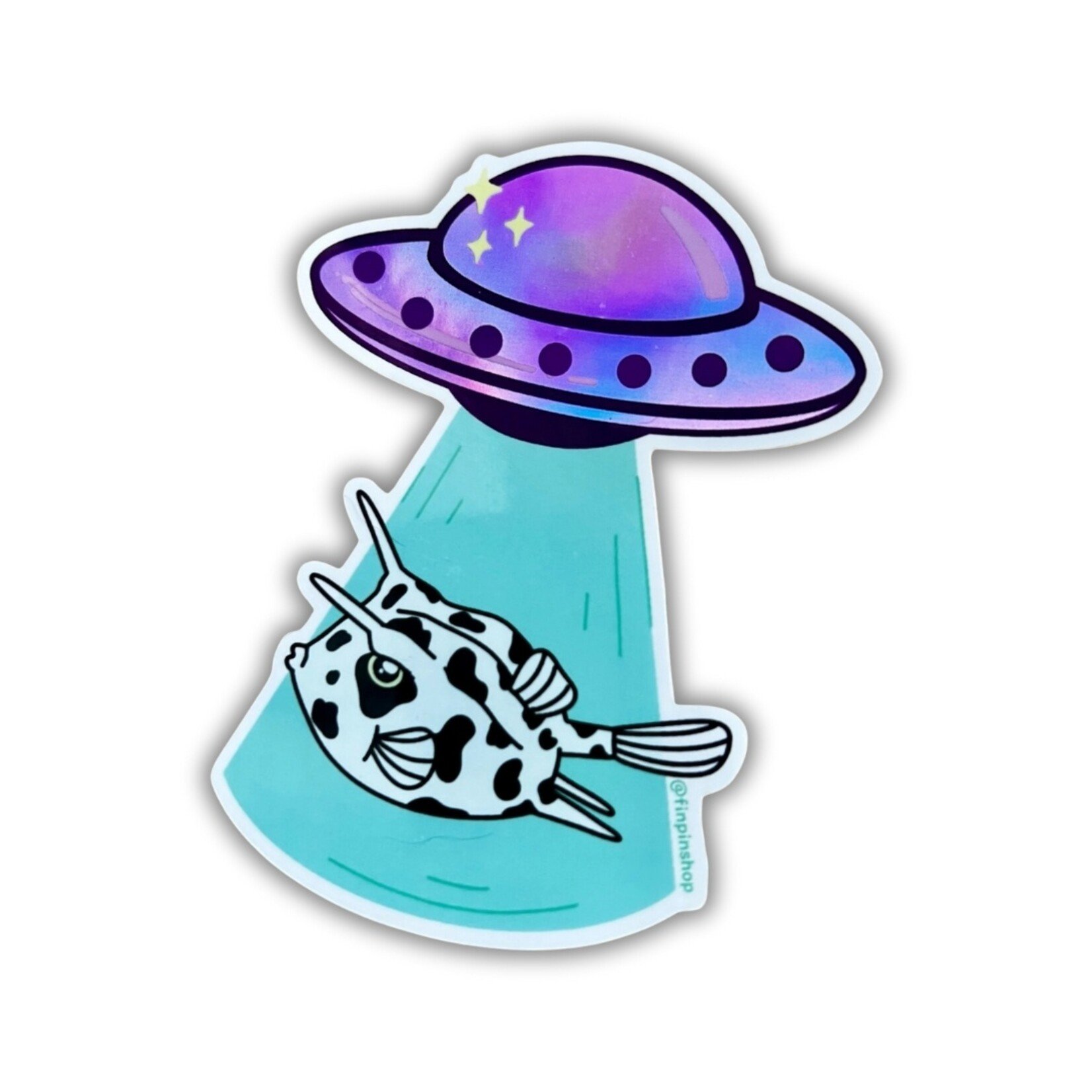 Cowfish Abduction Sticker (3")