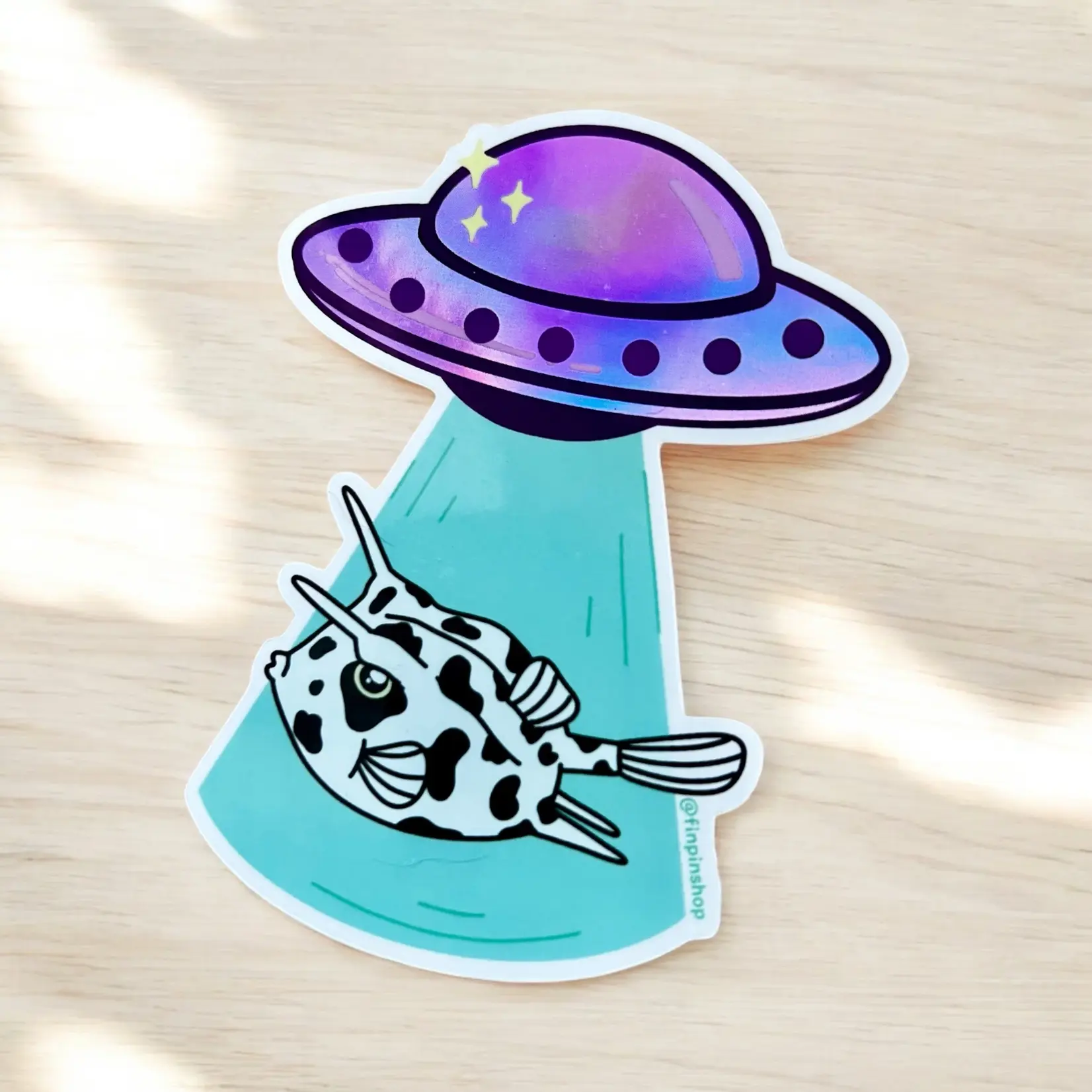 Cowfish Abduction Sticker (3")