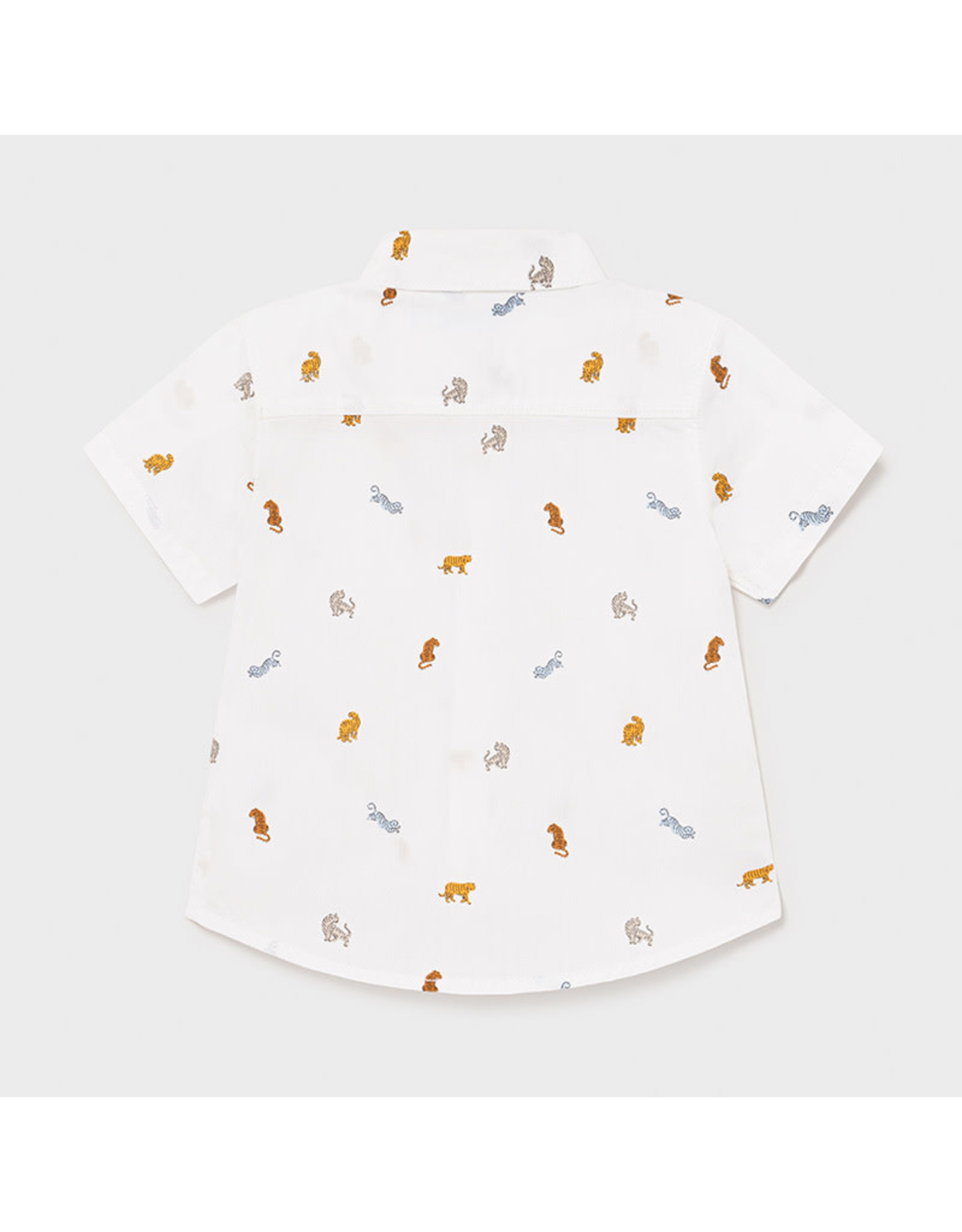 Mayoral Short Sleeve Animal Button Up