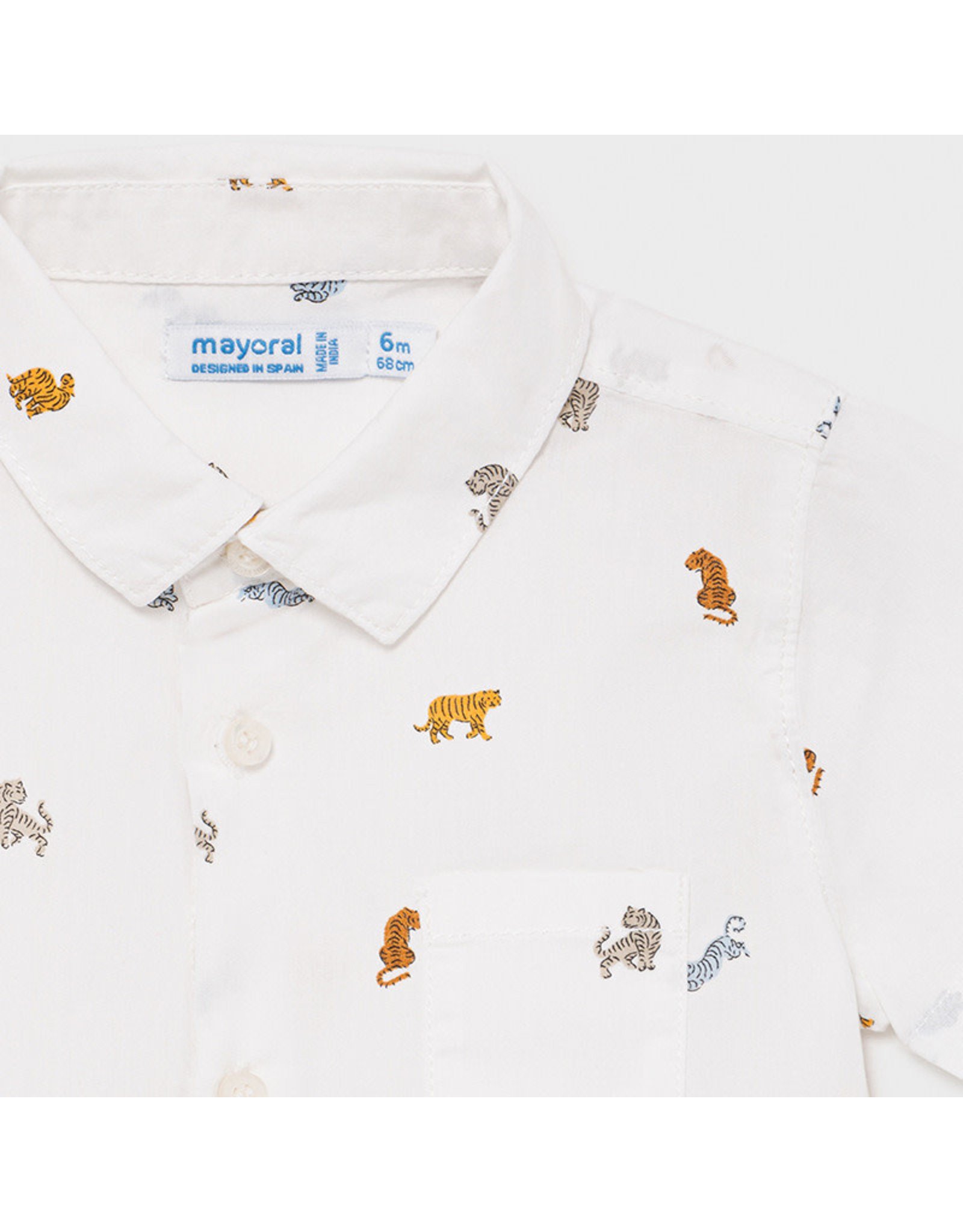 Mayoral Short Sleeve Animal Button Up