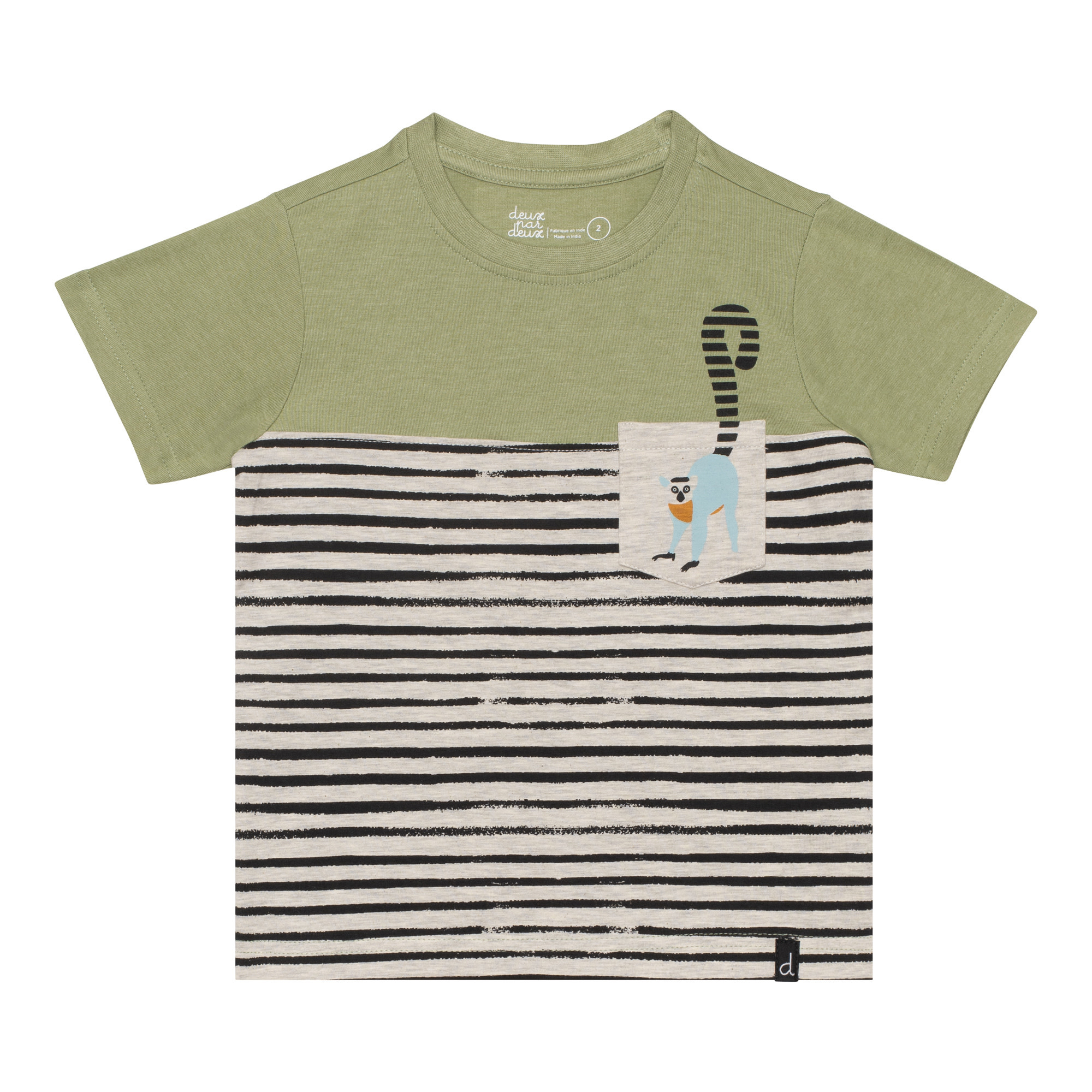 Jersey Stripe T Shirt With Pocket Green Baby Baby Inc