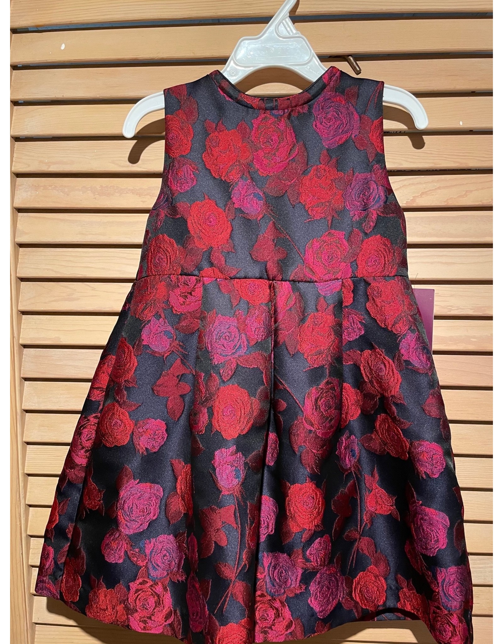Gabby Black Dress with Roses