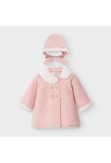 Mayoral Knit Coat and Bonnet in Blush