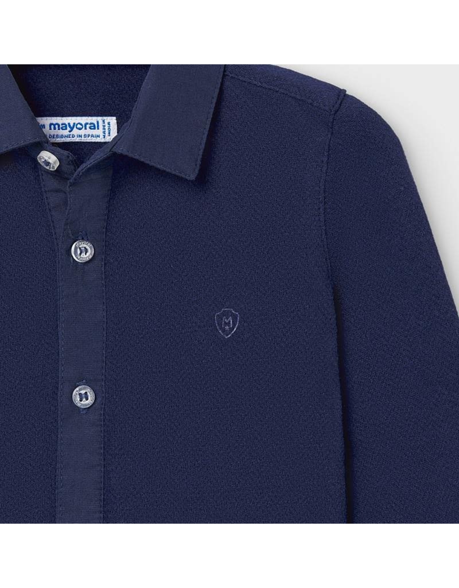 Mayoral Long Sleeve Blue Button Up