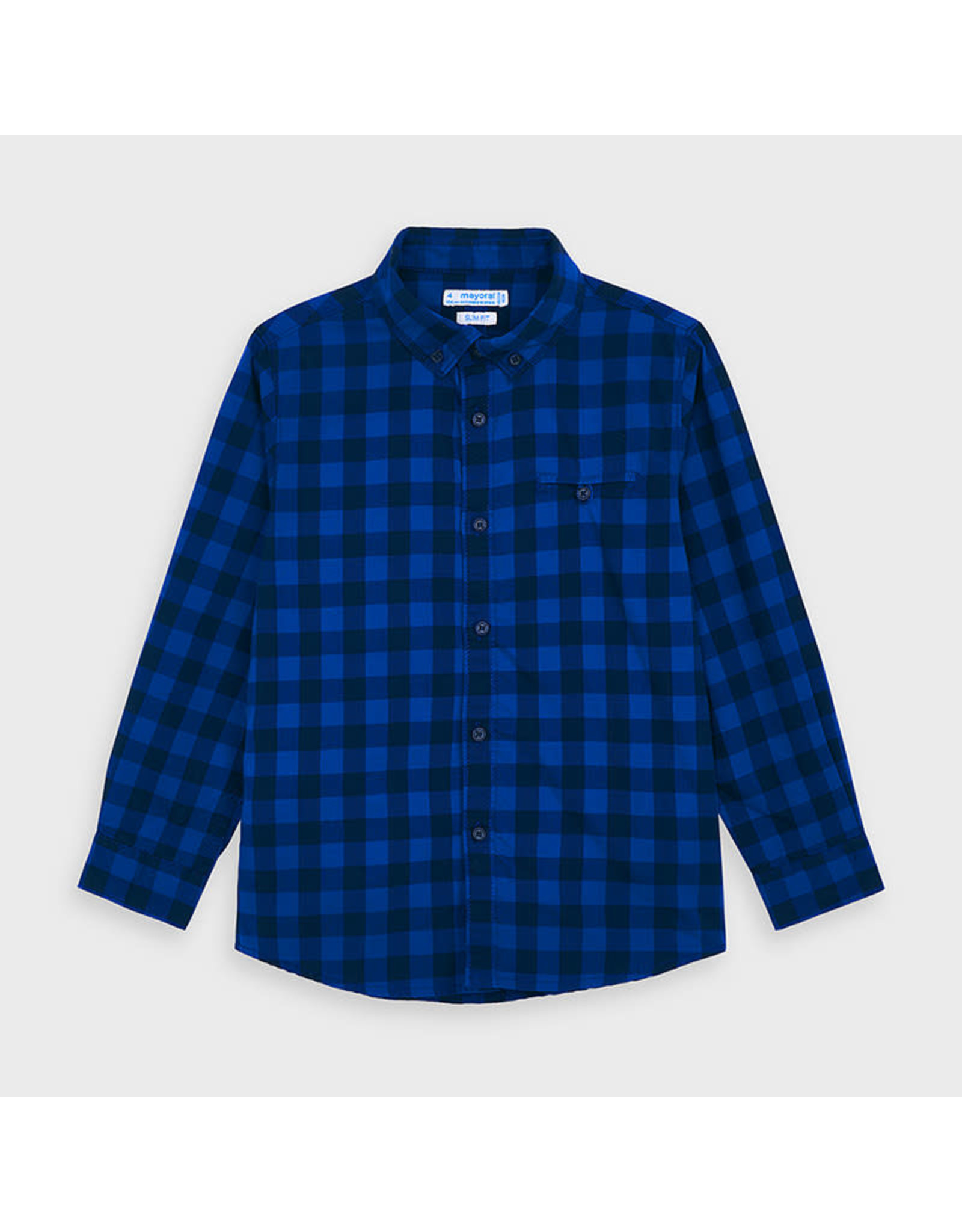Mayoral Flannel Long Sleeve Button Up