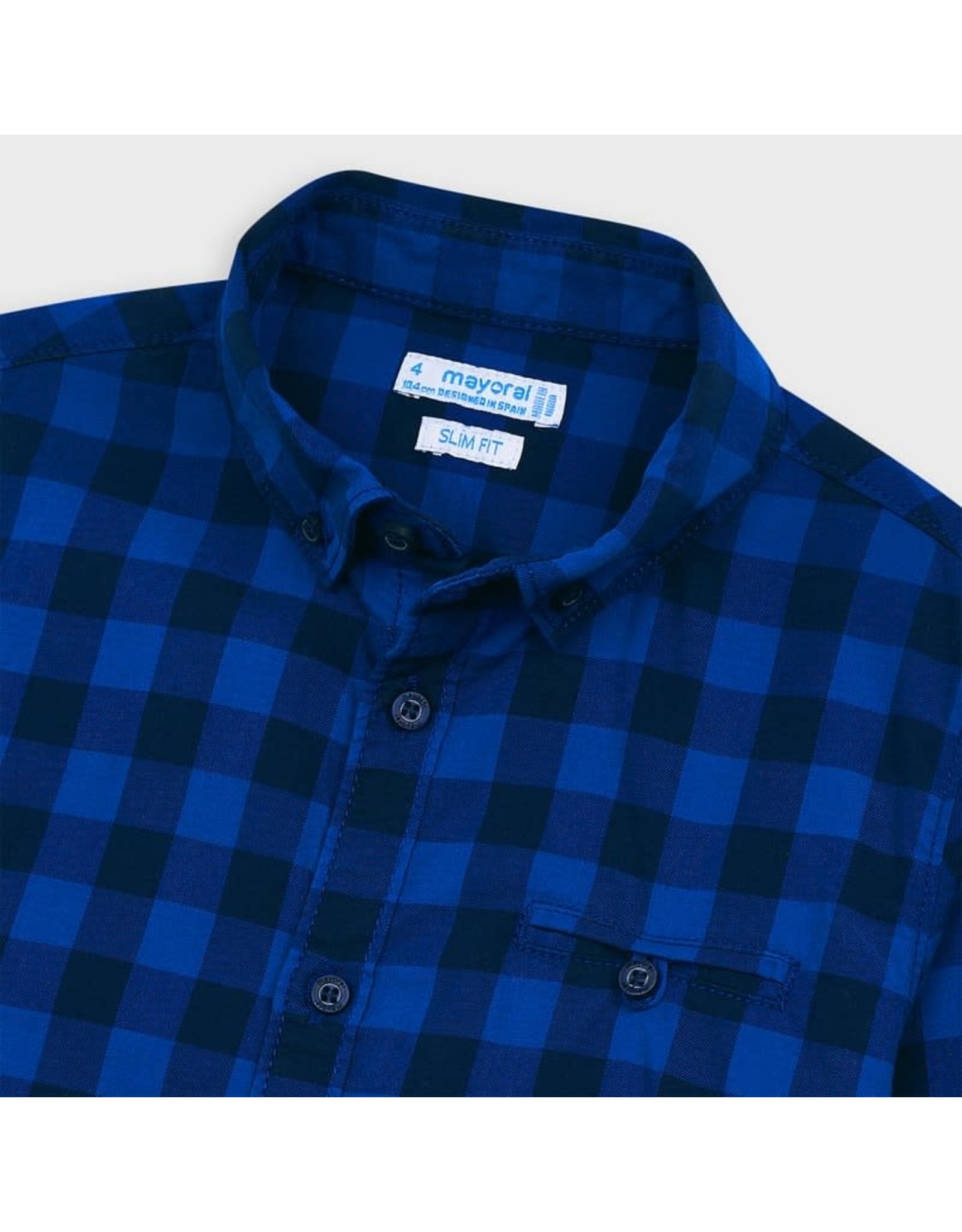 Mayoral Flannel Long Sleeve Button Up