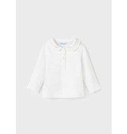 Mayoral Girls Long Sleeve Polo w/Ruffle Collar - 6 month