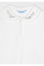 Mayoral Girls Long Sleeve Polo w/Ruffle Collar - 1 Buttons