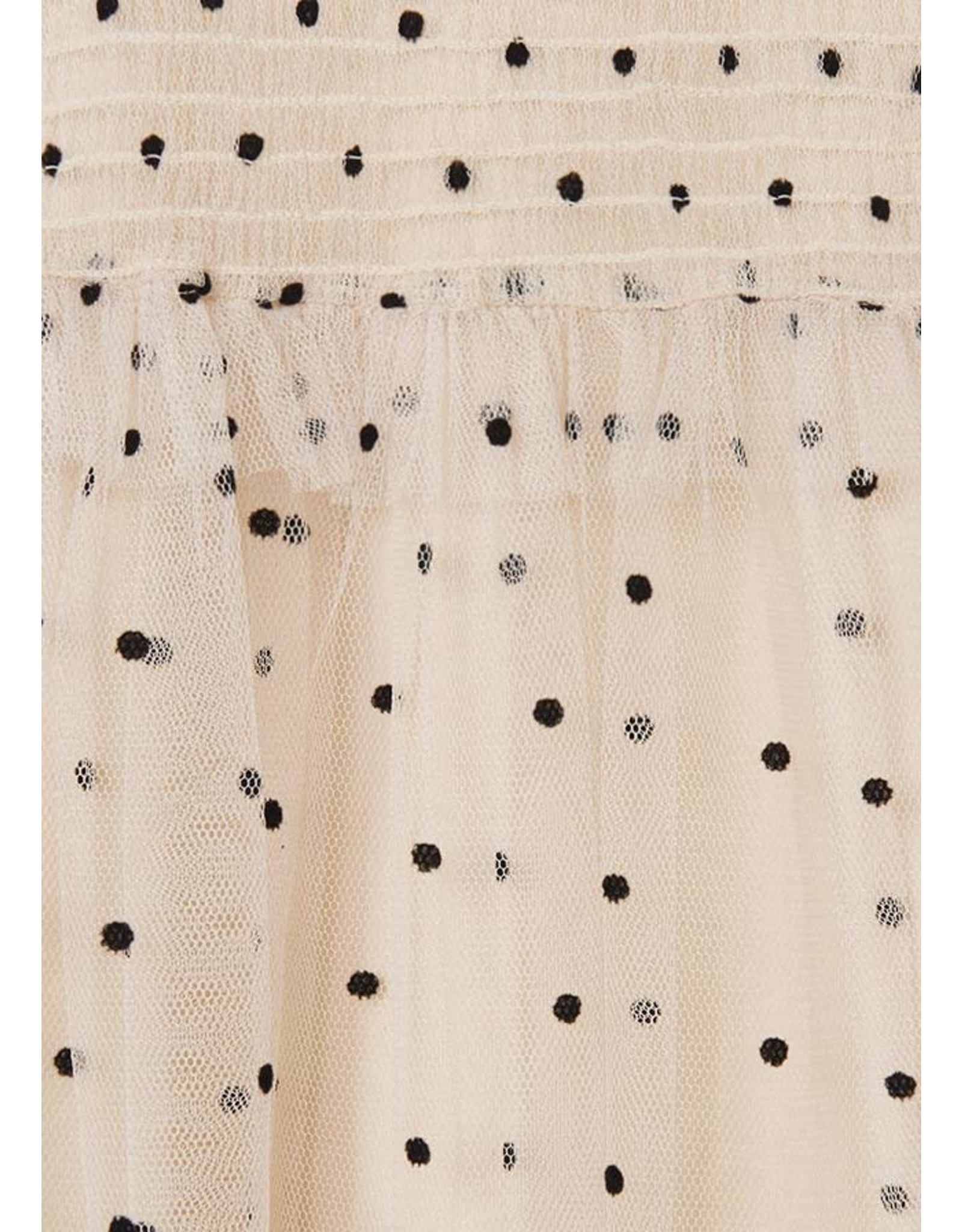 Mayoral Cream Polka Dot Tulle Blouse