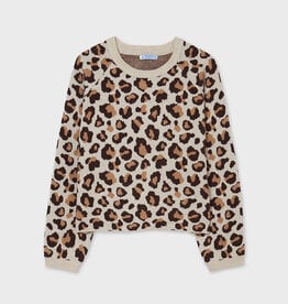 Mayoral Leopard Print Sweater - Natural