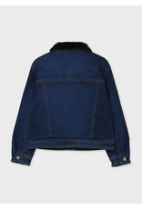 Mayoral Dark Jean Jacket with Faux Fur Collar