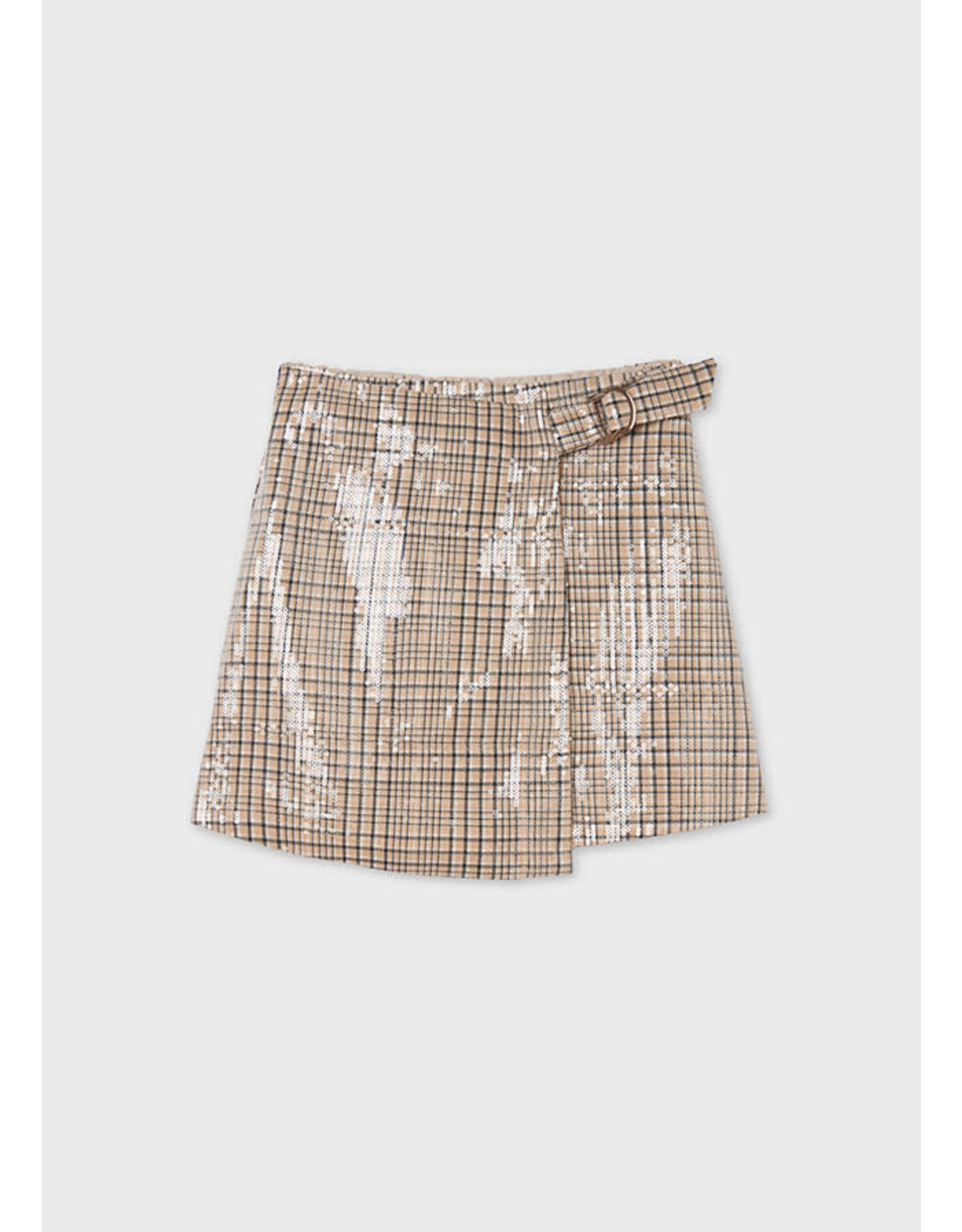 Mayoral Plaid Sequen Skirt