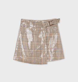 Mayoral Plaid Sequen Skirt