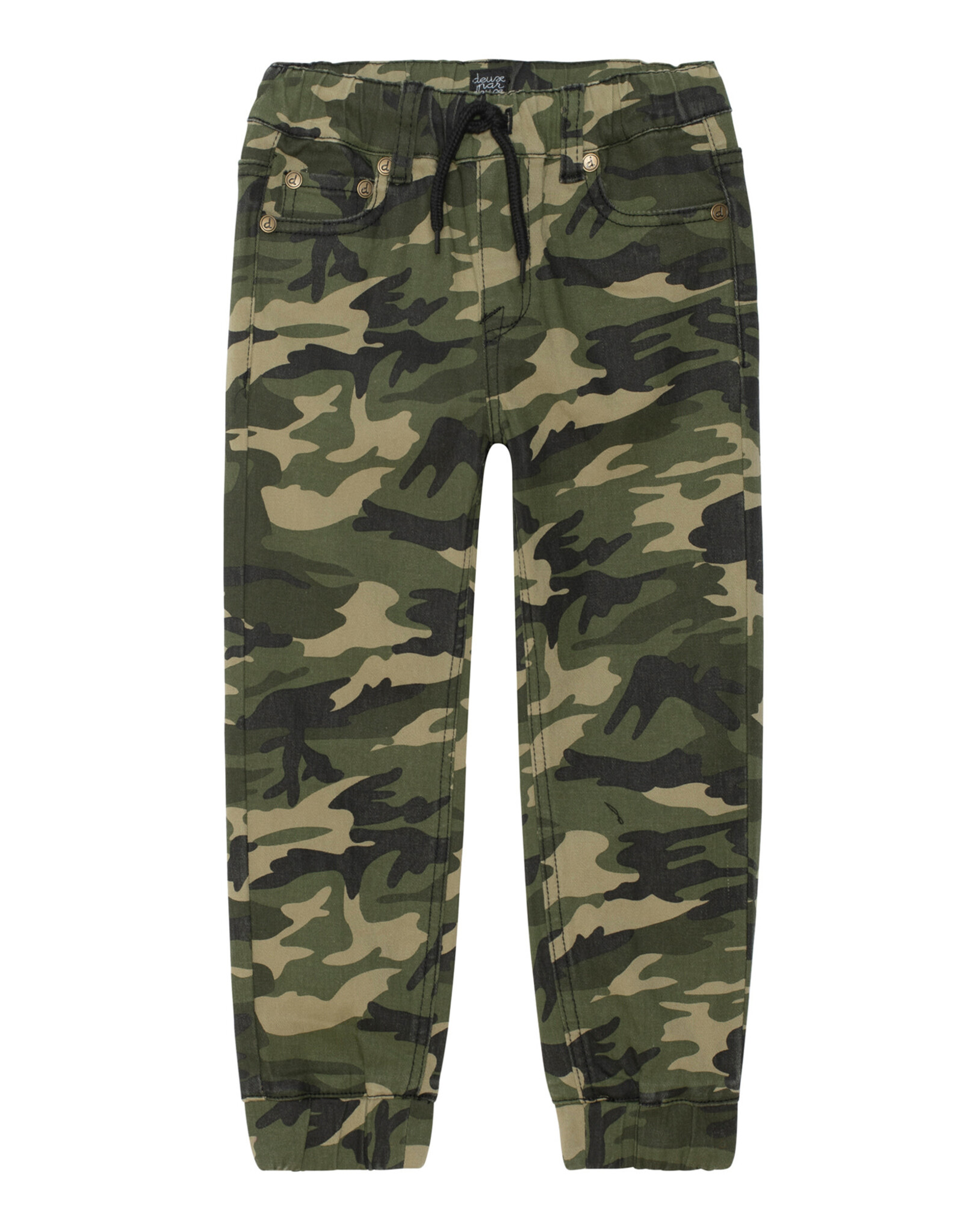 Deux Par Deux Camo Twill Elastic Jogger