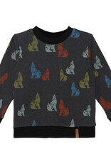 Deux Par Deux Charcoal Howling Wolf Fleece