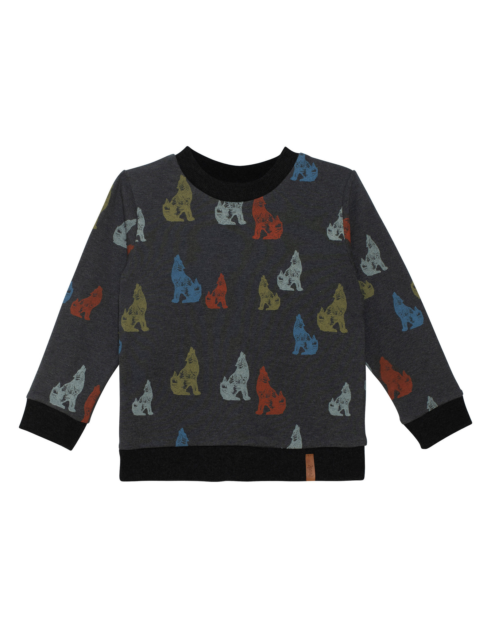 Deux Par Deux Charcoal Howling Wolf Fleece