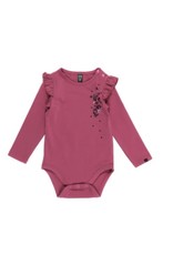 Noruk Pink Rose Bodysuit with Ruffle