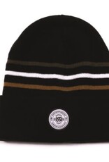 Noruk Black Knit Hat w/Stripes