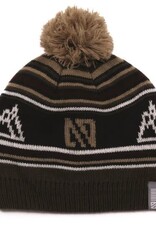 Noruk Olive Knit Hat w/Pom