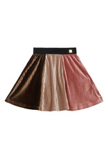 Deux Par Deux Tricolor Pleated Skirt