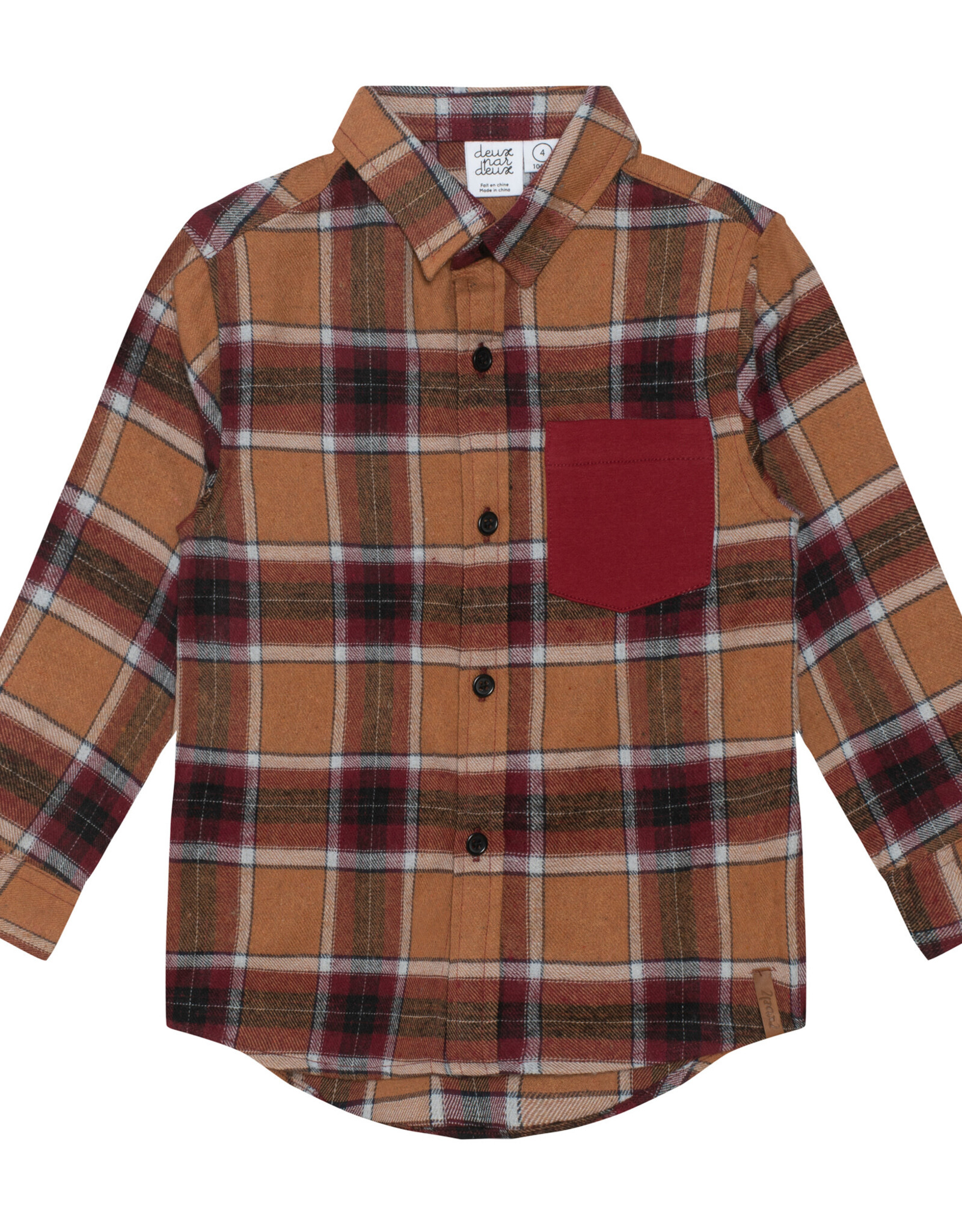 Deux Par Deux Fall Plaid Shirt w/Pocket