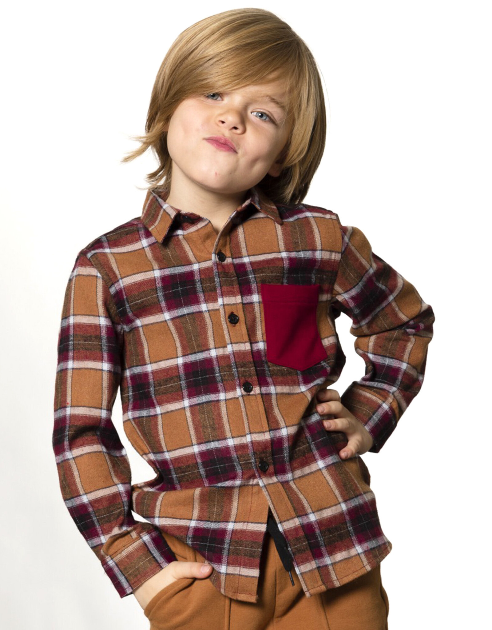 Deux Par Deux Fall Plaid Shirt w/Pocket