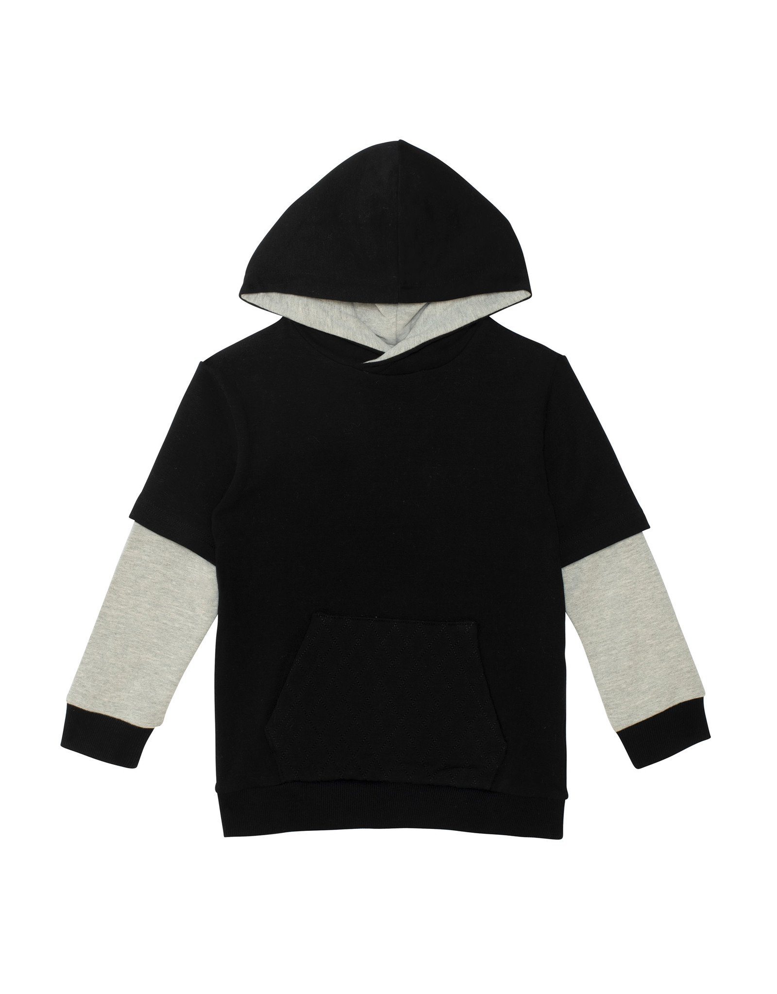 Deux Par Deux Anthracite Fleece Hooded Top w/Pocket