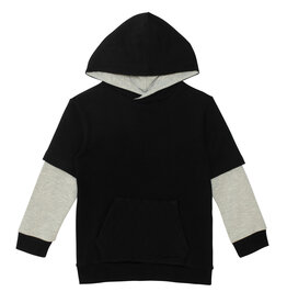 Deux Par Deux Anthracite Fleece Hooded Top w/Pocket