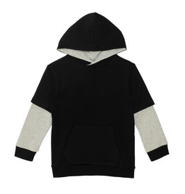 Deux Par Deux Anthracite Fleece Hooded Top w/Pocket