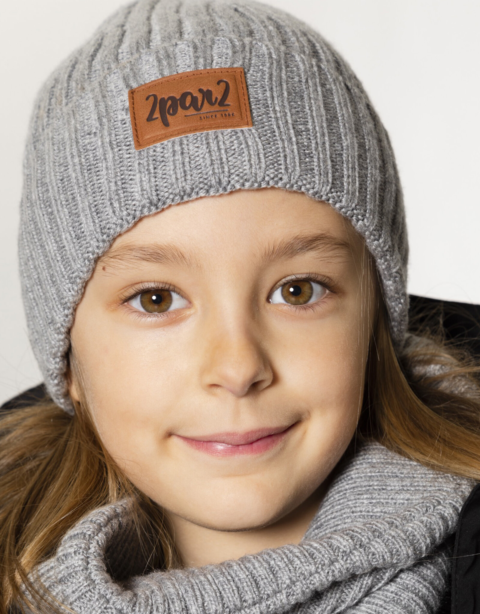 Deux Par Deux Grey Mix Knitted DPD Hat