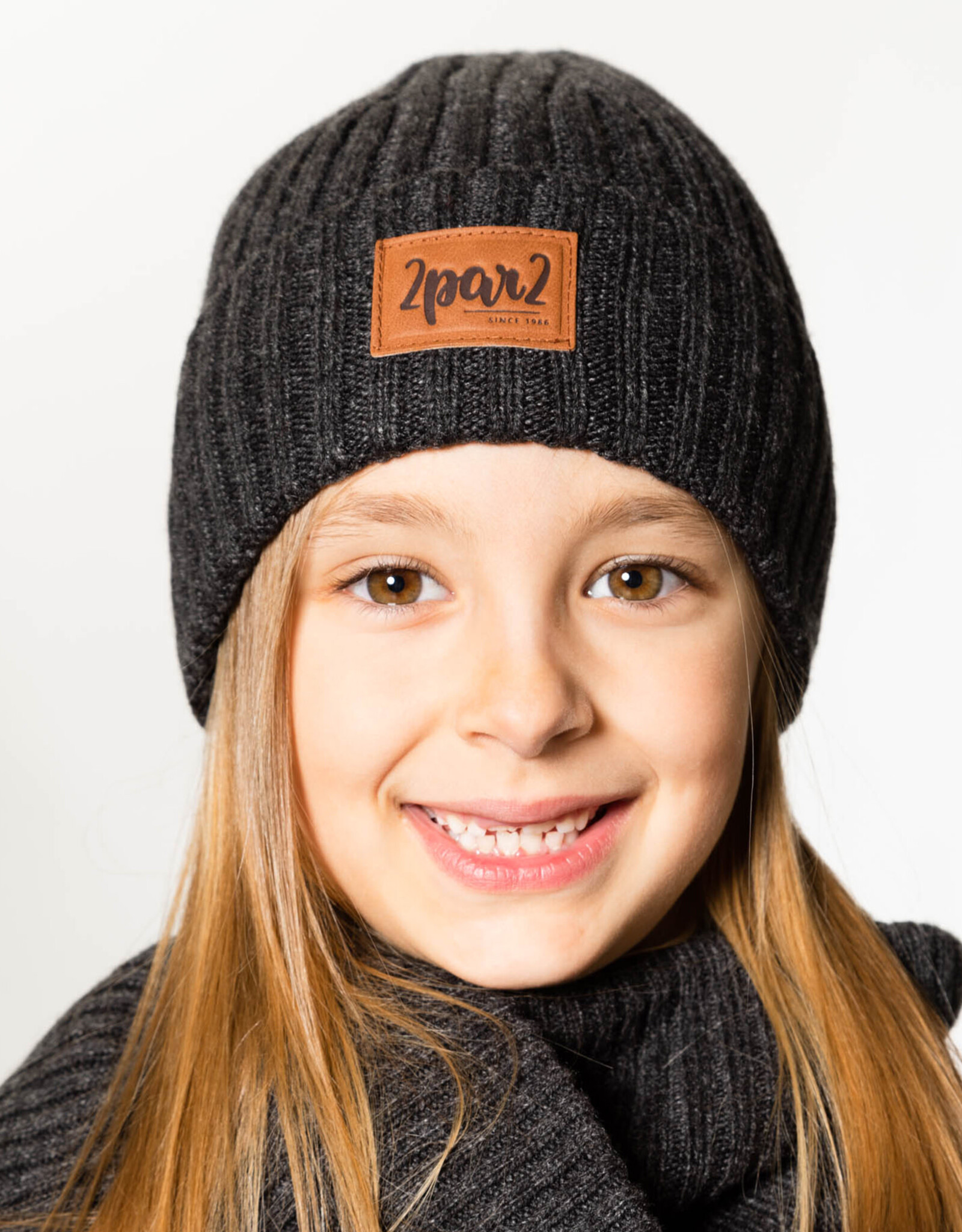 Deux Par Deux Anthracite Knitted Hat