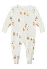 Deux Par Deux Reindeer Print Footed Pajama