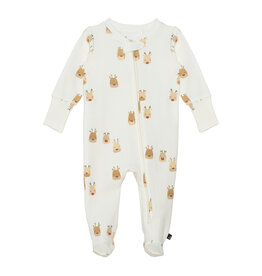 Deux Par Deux Reindeer Print Footed Pajama