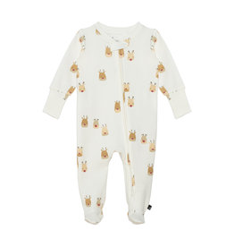 Deux Par Deux Reindeer Print Footed Pajama