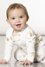 Deux Par Deux Reindeer Print Footed Pajama