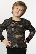 Deux Par Deux Anthracite Dinosaur Fleece