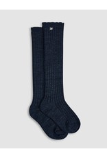 Abel & Lula Navy Shimmer Ribbed Socks