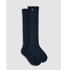 Abel & Lula Navy Shimmer Ribbed Socks