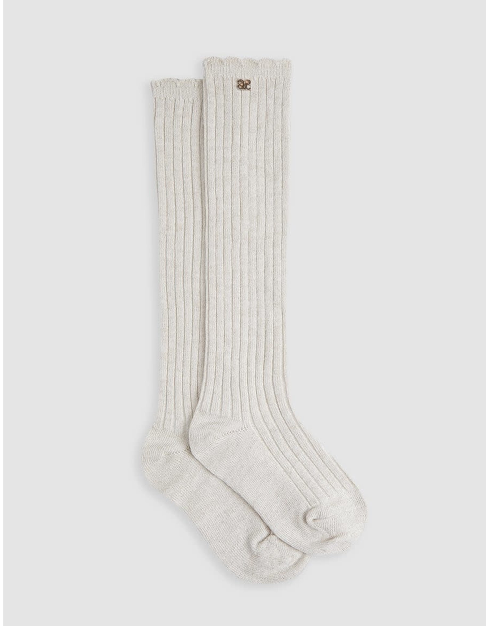 Abel & Lula Bone Shimmer Ribbed Socks